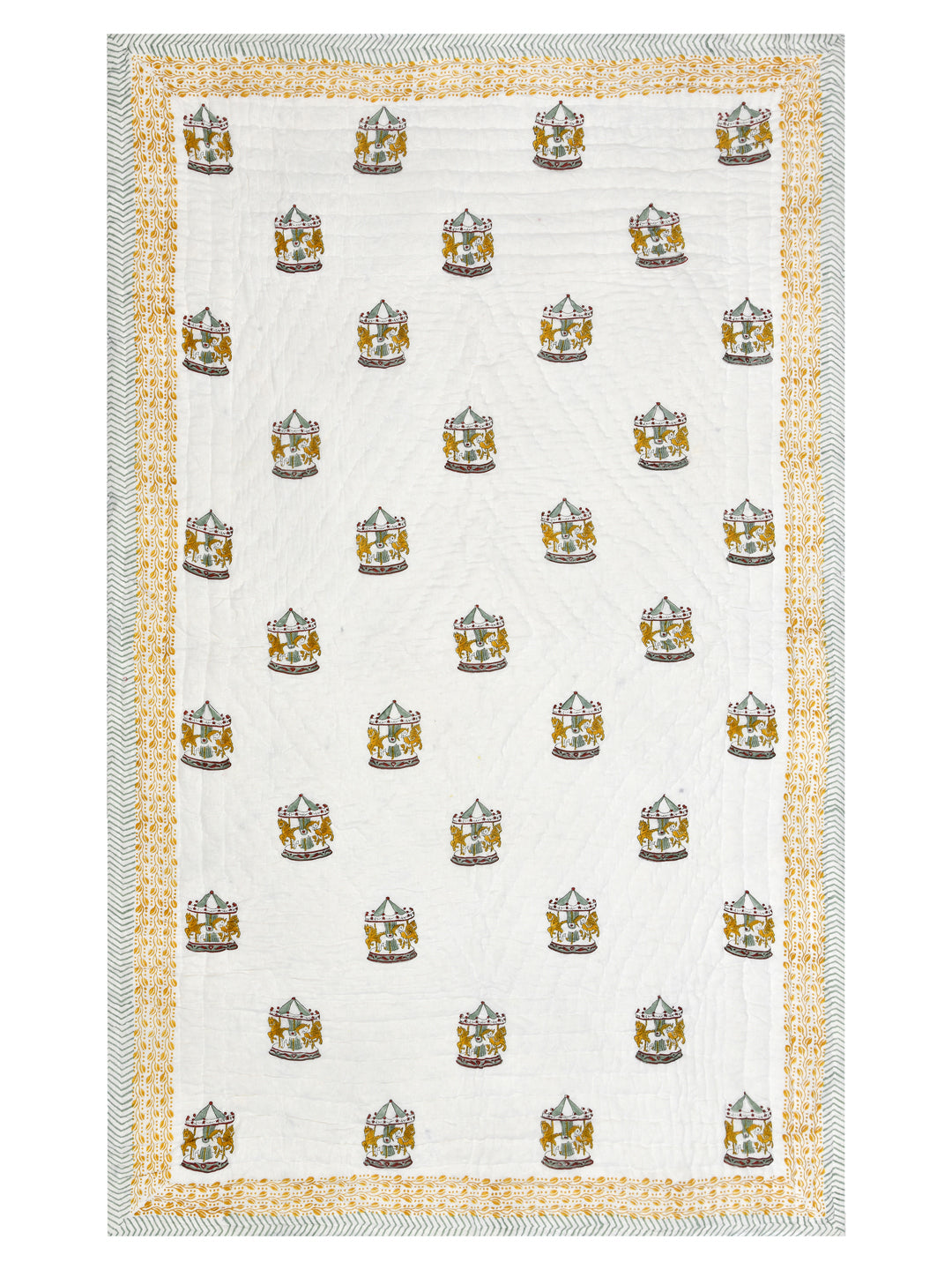 Handblock printed Cotton Reversible Kids Razai/ Quilt- 60x90 inches