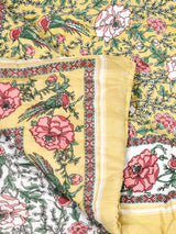 Floral Printed Bedding Set - 1 King Bedsheet, 1 Jaipuri Razai/Quilt, 2 Pillow Covers
