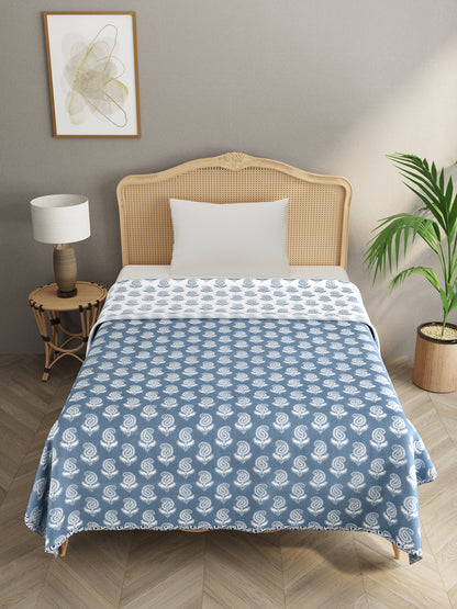 Single Bed Floral Print Reversible Dohar/AC Blanket