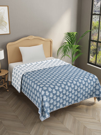 Single Bed Floral Print Reversible Dohar/AC Blanket