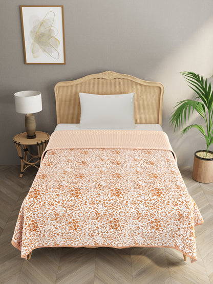 Single Bed Floral Print Reversible Dohar/AC Blanket