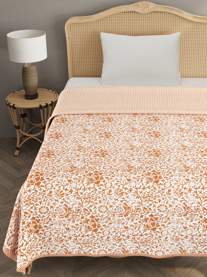 Single Bed Floral Print Reversible Dohar/AC Blanket