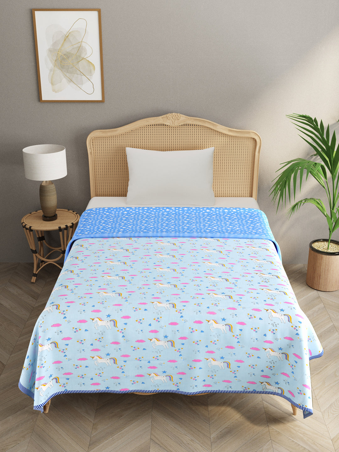 60X90 Inches Reversible Kids Print Cotton Dohar