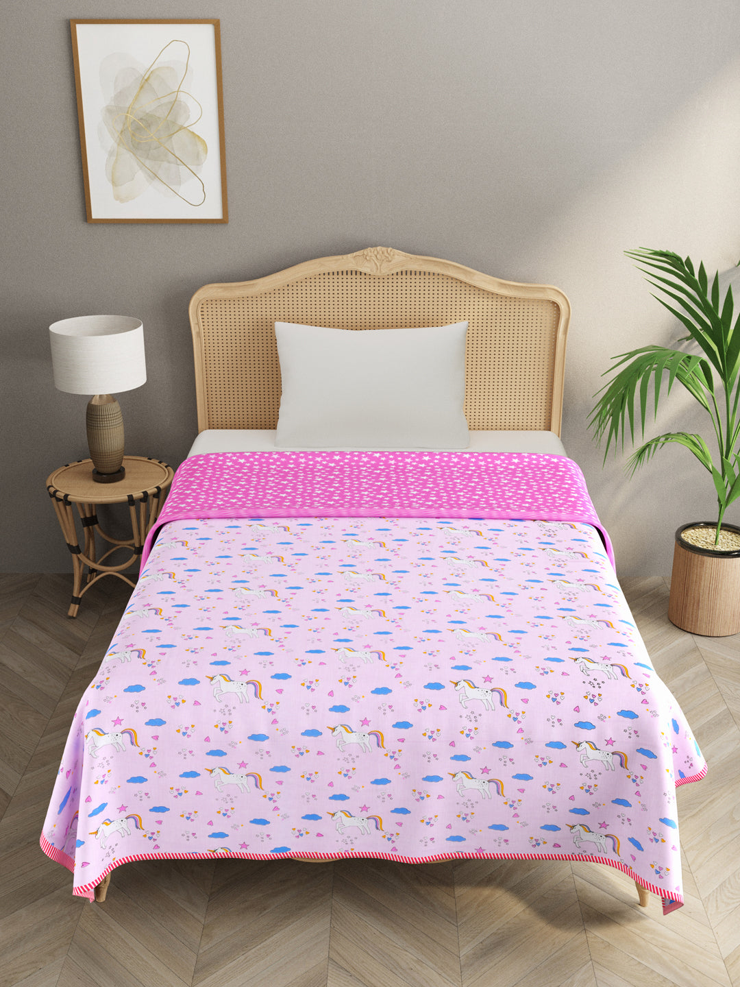 60X90 Inches Reversible Kids Print Cotton Dohar