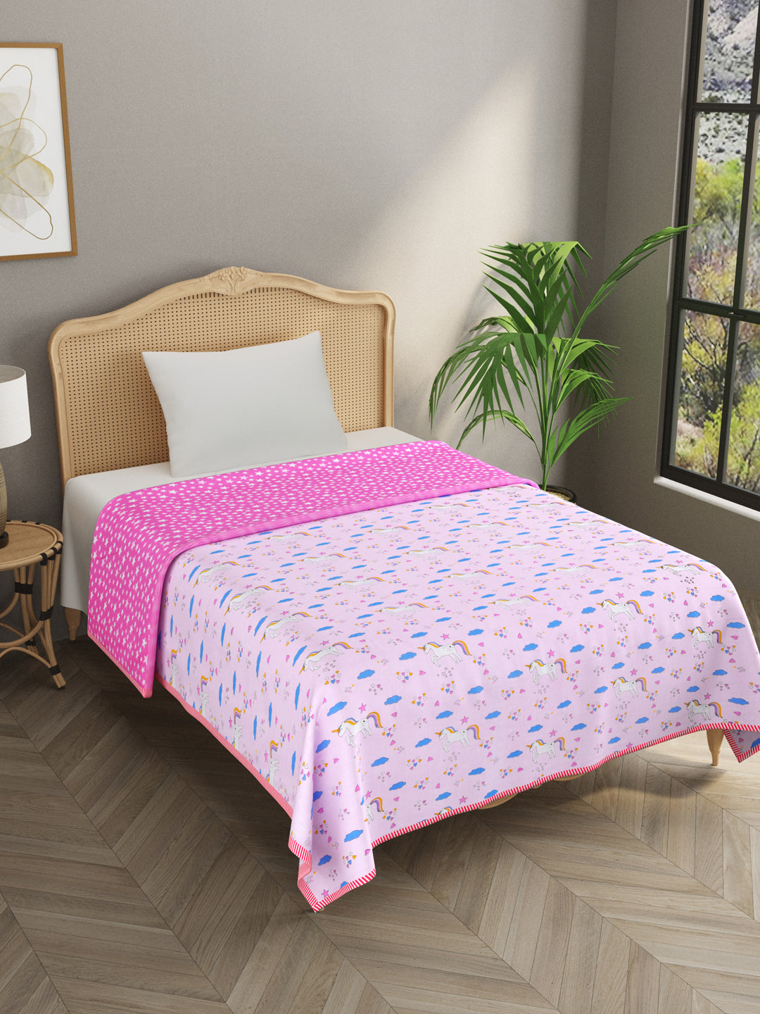 60X90 Inches Reversible Kids Print Cotton Dohar