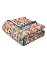Ikat Printed Reversible Single Bed Cotton Quilt with cotton filling