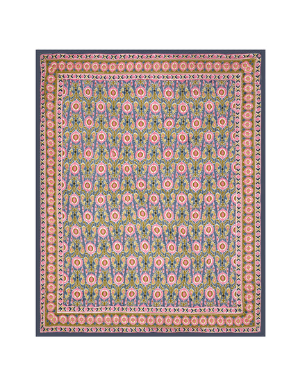Ikat Printed Reversible Single Bed Cotton Quilt with cotton filling