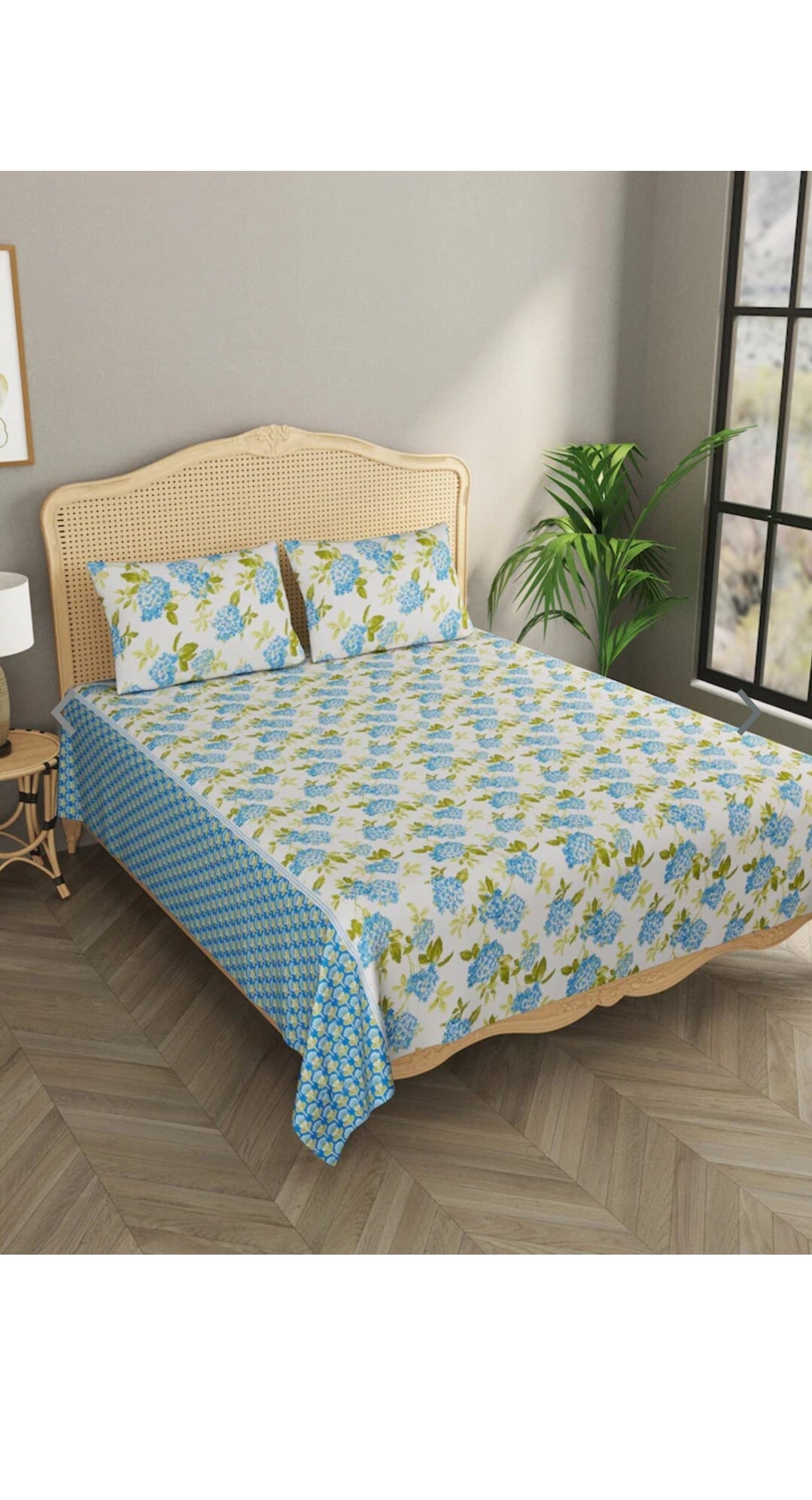 Super King cotton bedsheet with 2 Pillow Covers