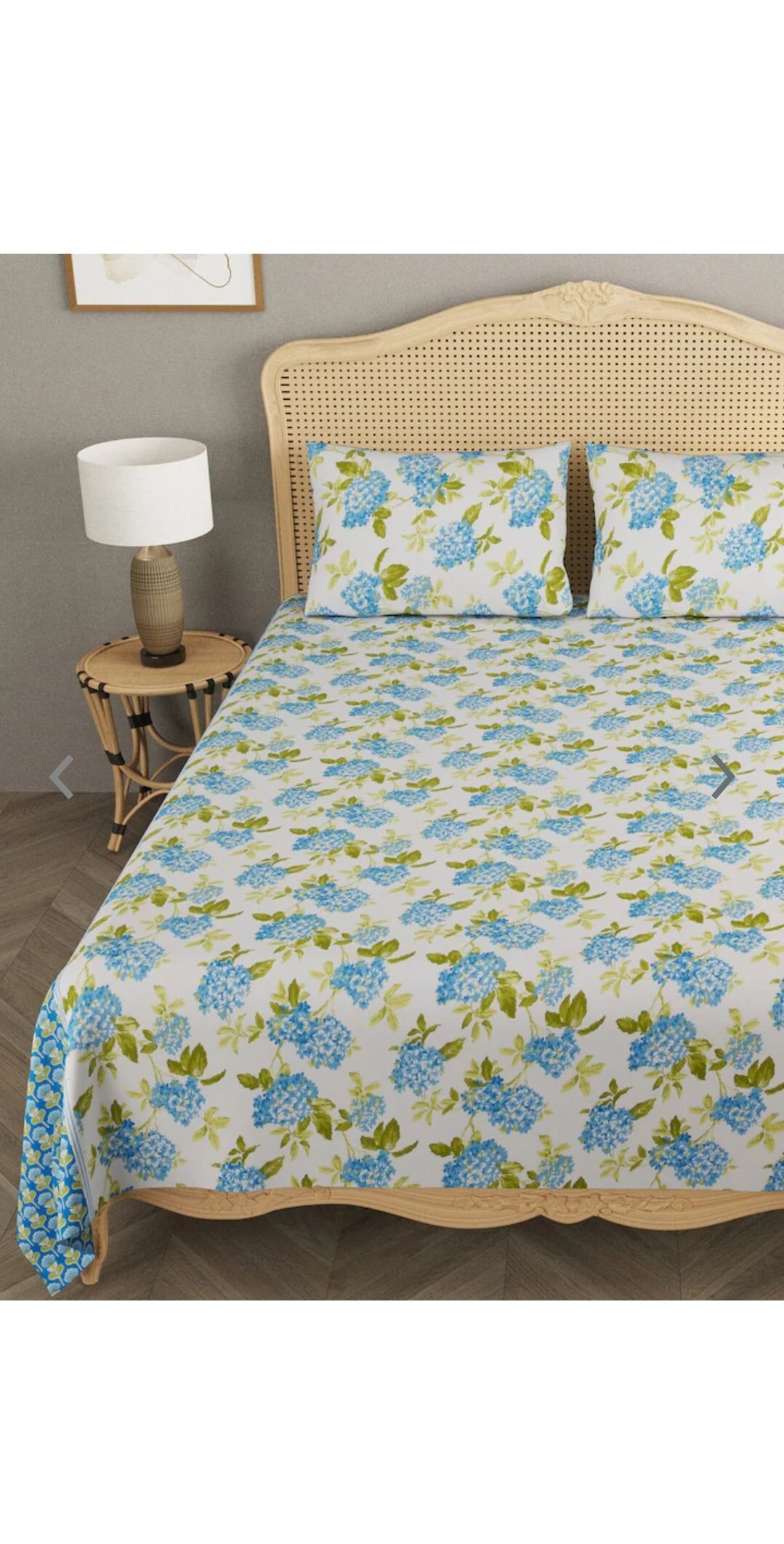 Super King cotton bedsheet with 2 Pillow Covers