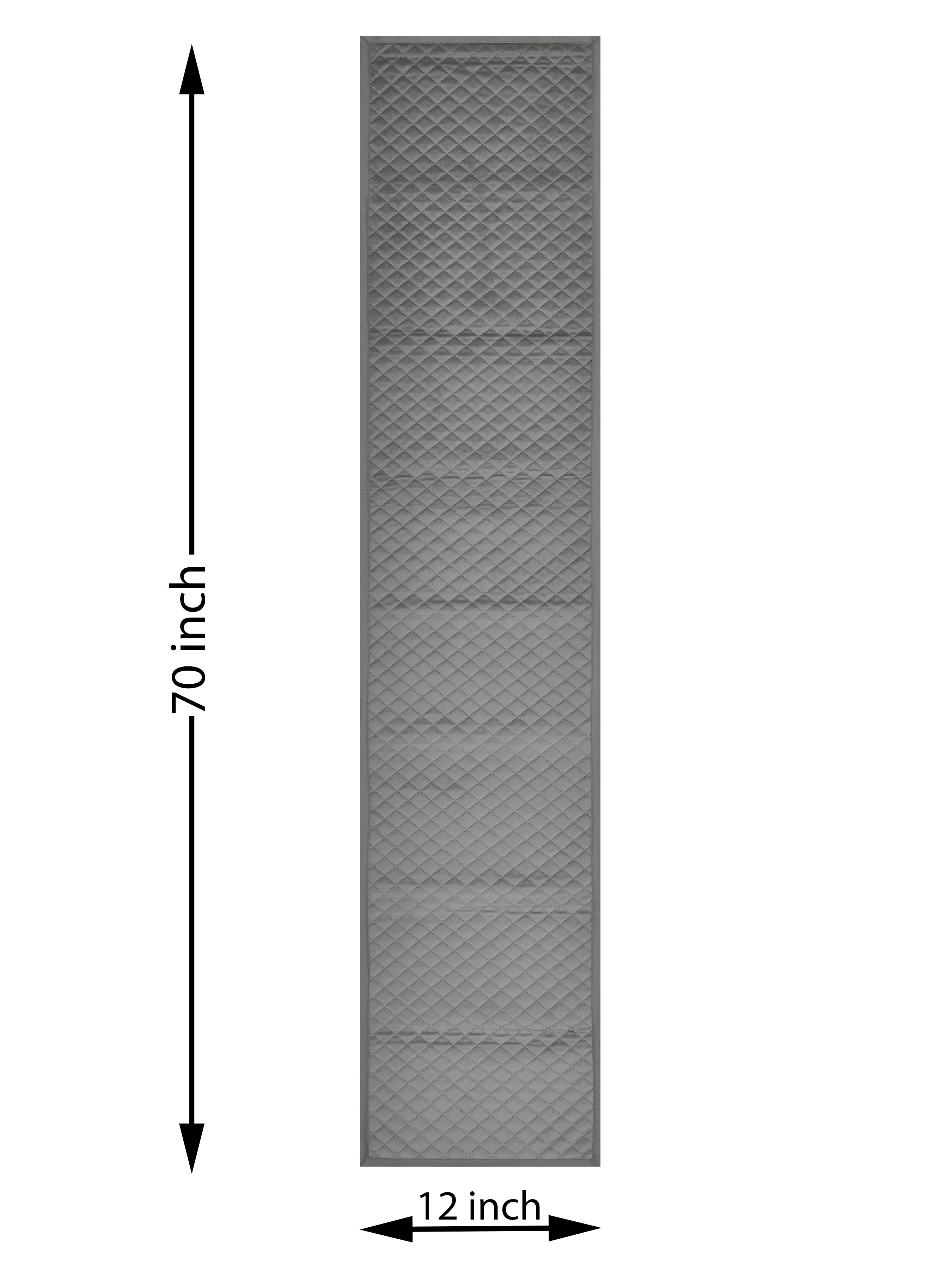 Suede quilted table runner with scallop detail - 12X70 inches