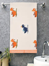 Hand Block Printed Honey Comb Cotton Bath Towel
