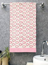 Hand Block Printed Honey Comb Cotton Bath Towel