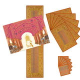 Gift Box with Banarasi Table Set with 1 Runner, 6 mats and 6 coasters