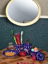 Blue Pottery Bathroom Set of 4 pieces in a gift box