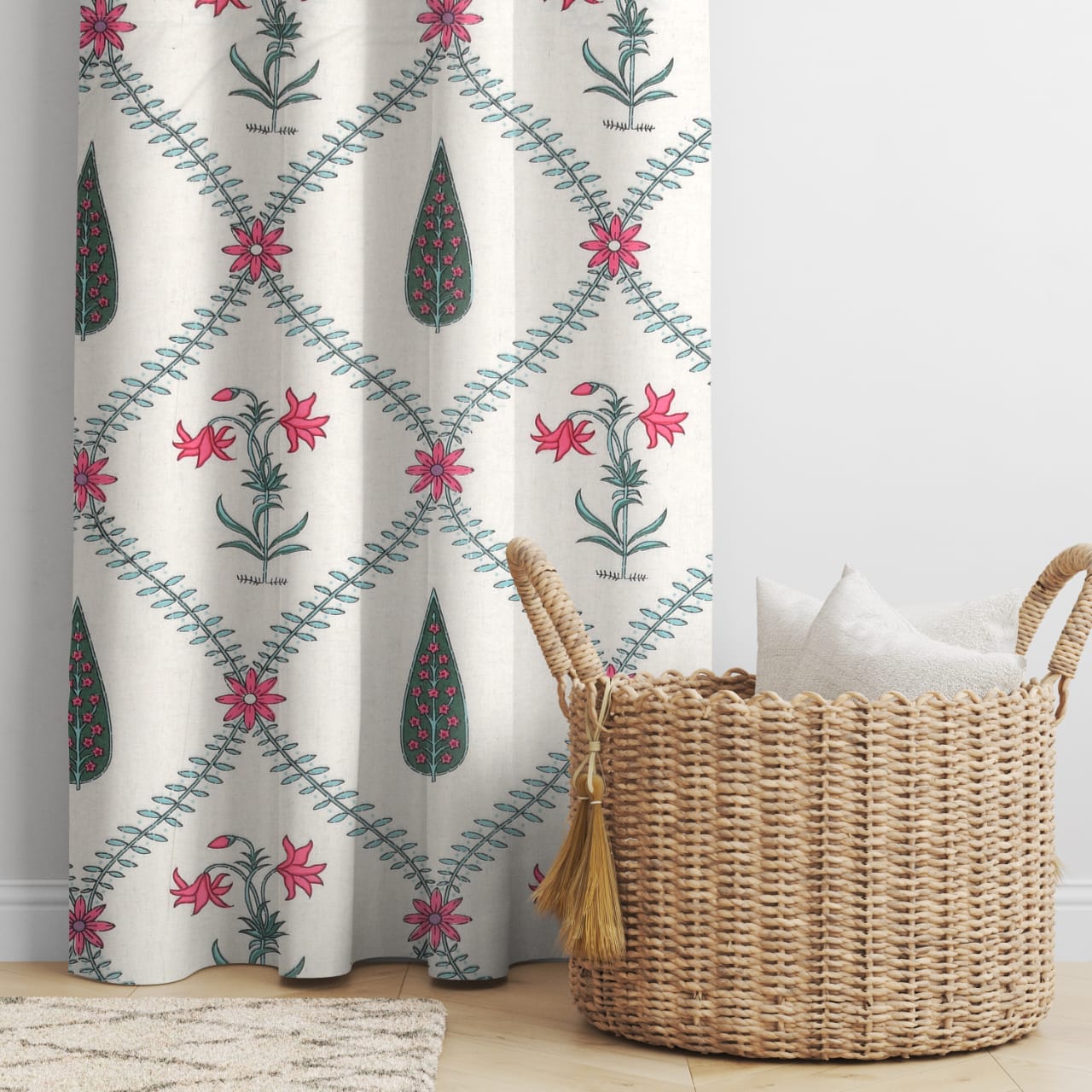 Cotton Ethnic motifs Printed Curtains - Set of 2 - 7X4 feet