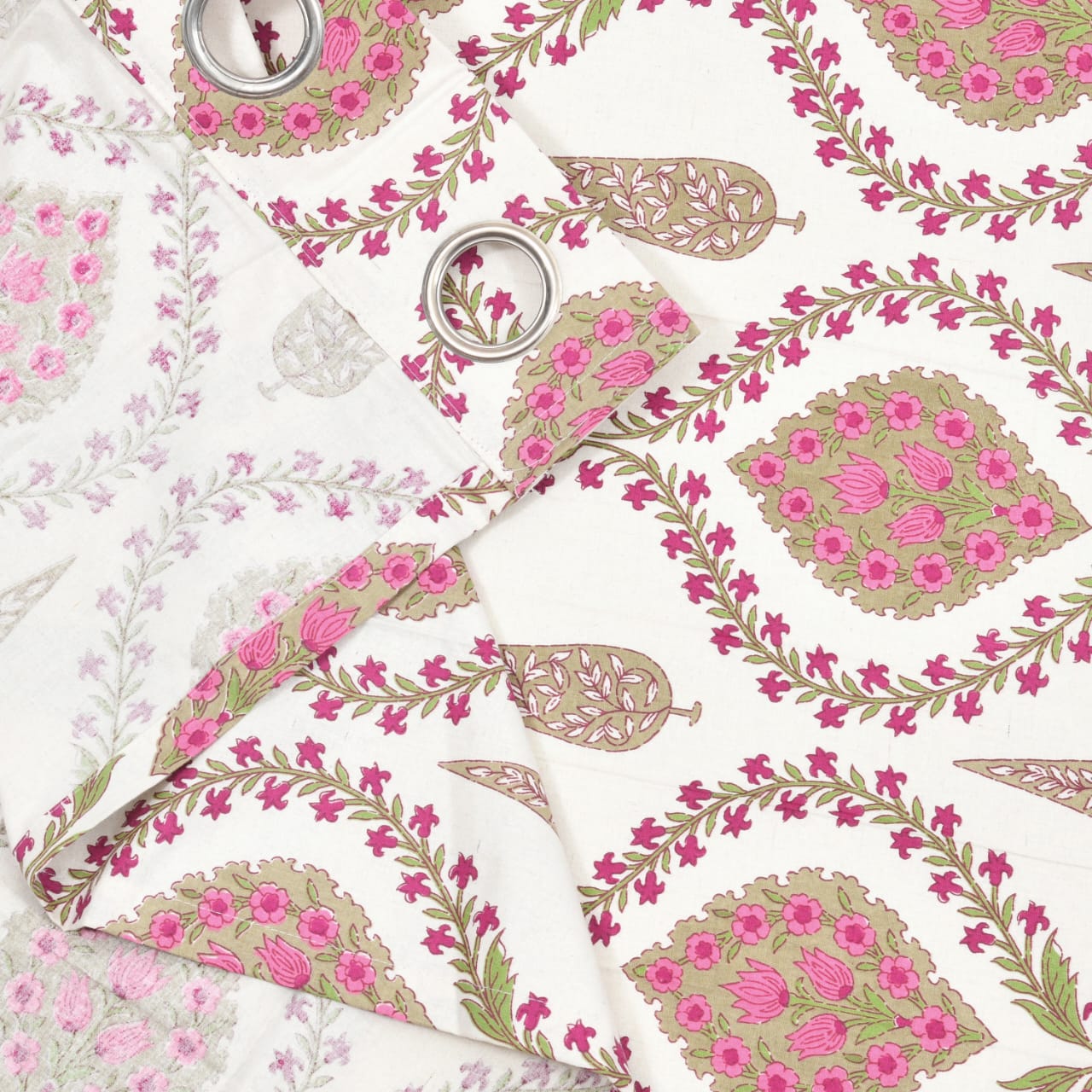 Cotton Ethnic motifs Printed Curtains - Set of 2 - 7X4 feet