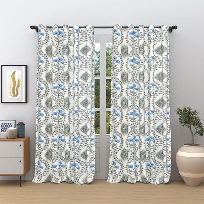 Cotton Ethnic motifs Printed Door Curtains - Set of 2 - 9X4 feet