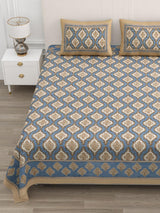 Floral Print Double King Bedsheet with 2 Pillow Covers