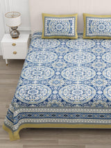 Floral Print Double King Bedsheet with 2 Pillow Covers