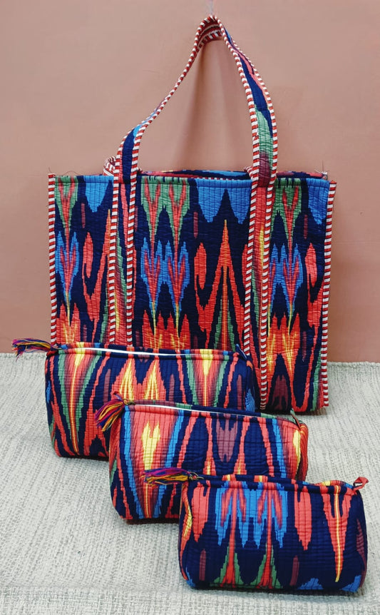 Tote Bag with set of 3 Pouches