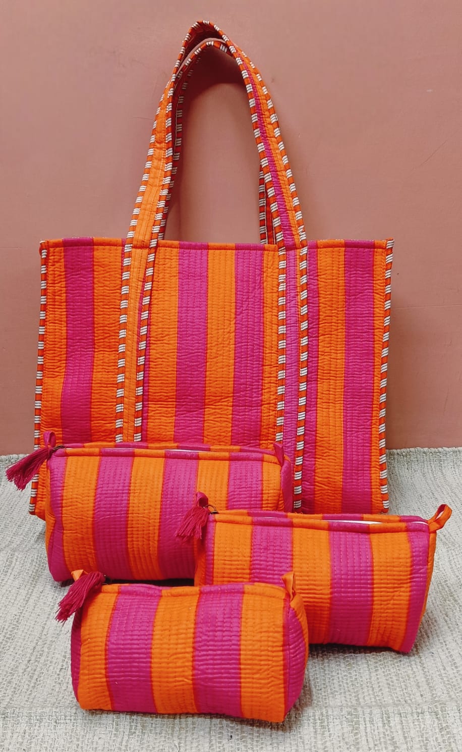 Tote Bag with set of 3 Pouches