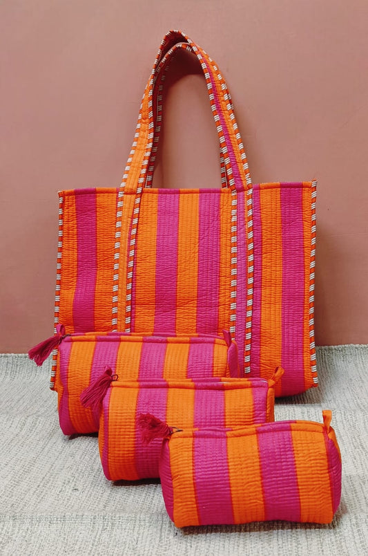 Tote Bag with set of 3 Pouches