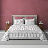 Extra Soft Percale Cotton Super King Handblock Print Bedsheet with 2 Pillow Covers