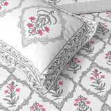 Extra Soft Percale Cotton Super King Handblock Print Bedsheet with 2 Pillow Covers