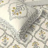 Extra Soft Percale Cotton Super King Handblock Print Bedsheet with 2 Pillow Covers