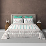 Extra Soft Percale Cotton Super King Handblock Print Bedsheet with 2 Pillow Covers
