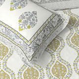 Extra Soft Percale Cotton Super King Handblock Print Bedsheet with 2 Pillow Covers