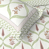 Extra Soft Percale Cotton Super King Handblock Print Bedsheet with 2 Pillow Covers