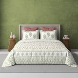Diwali Gift Box | 1 Super Soft Percale Bedsheet, 1 Pair Door Hanging, 2 Metal Diyas, 2 Laddoo Candles