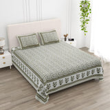 Floral Print Cotton Double King Bedsheet with 2 Pillow Covers