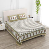 Floral Print Cotton Double King Bedsheet with 2 Pillow Covers
