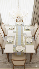Banarasi Table Set with 1 Runner, 6 mats and 6 coasters