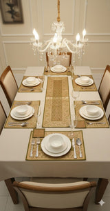 Banarasi Table Set with 1 Runner, 6 mats and 6 coasters