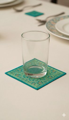 Banarasi Table Set with 1 Runner, 6 mats and 6 coasters