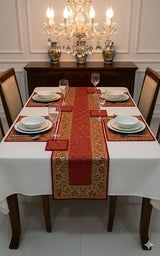 Banarasi Table Set with 1 Runner, 6 mats and 6 coasters