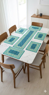 Banarasi Table Set with 1 Runner, 6 mats and 6 coasters