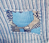 Handblock Printed Quilted Tote Bag with concealed zip ( 17x18x 6 inches)