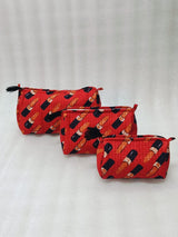 Set of 3 cosmetic bag/pouches with waterproof lining