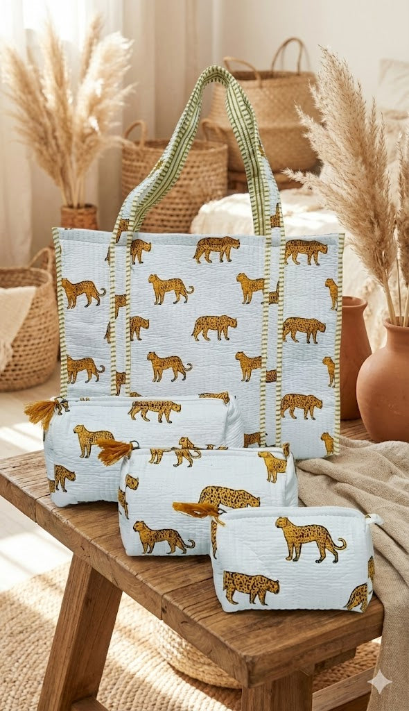Tote Bag with set of 3 Pouches