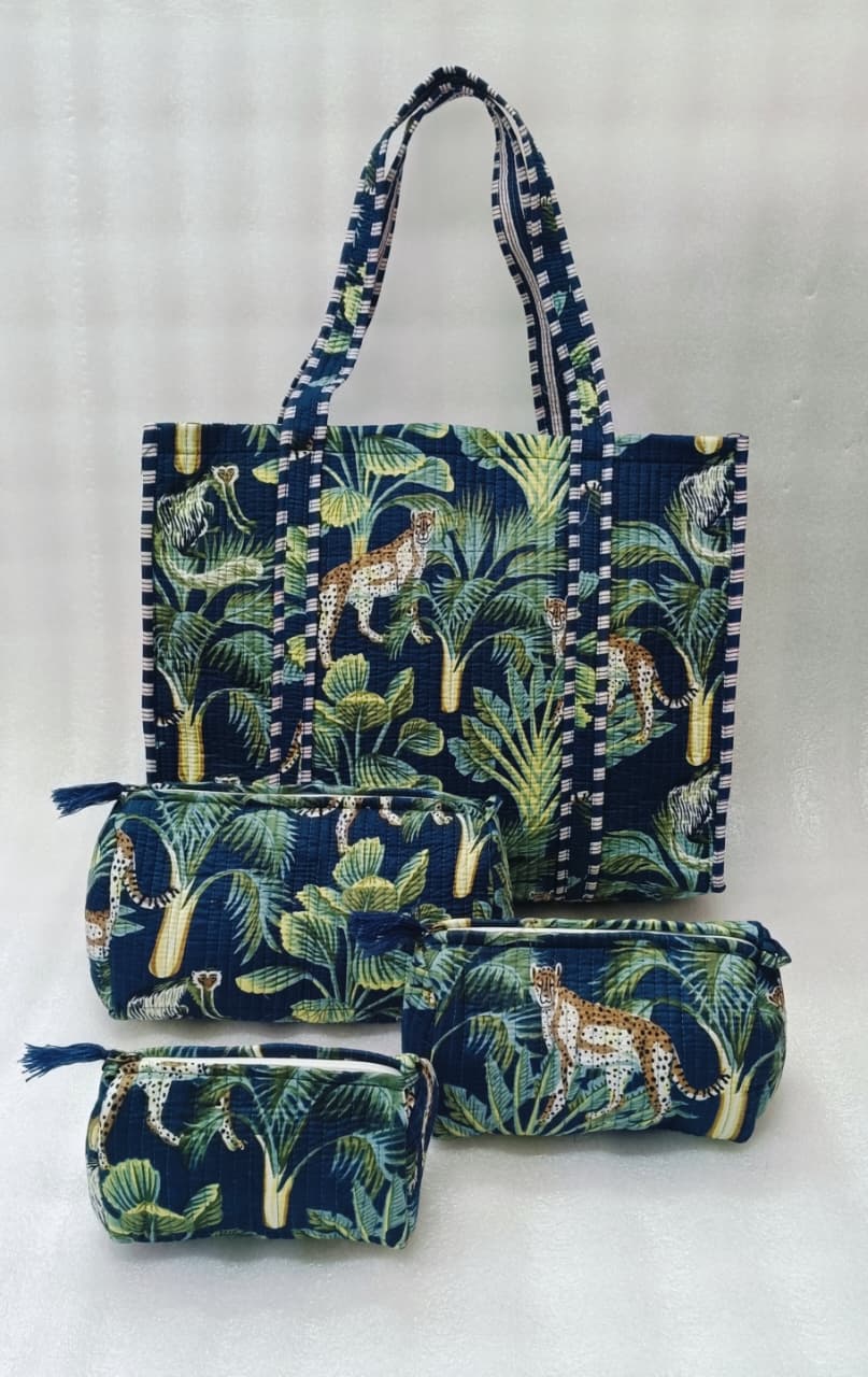 Tote Bag with set of 3 Pouches