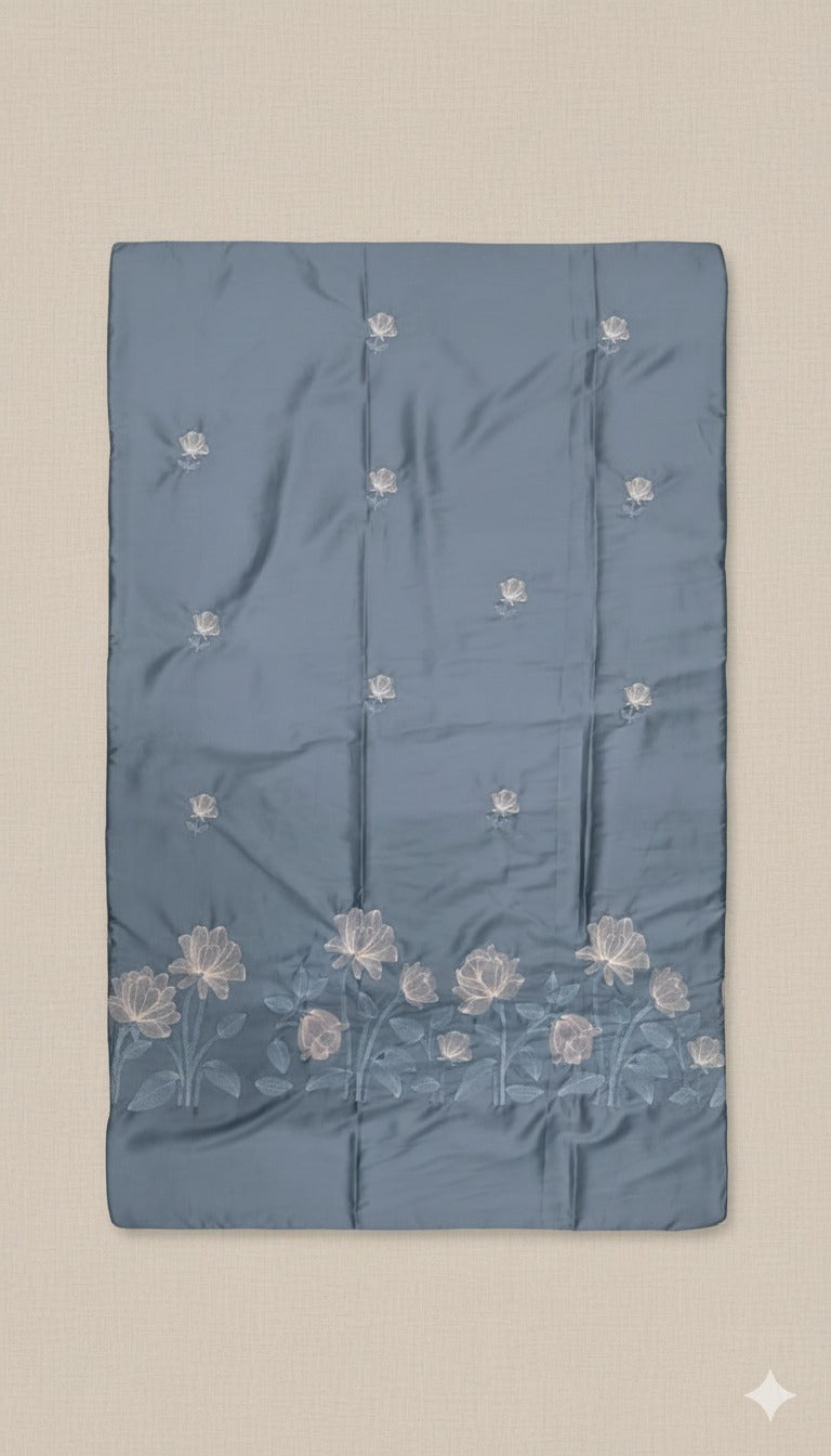 Embroidered Bedsheet Set with 2 Quilted Pillow Covers (108 × 108)