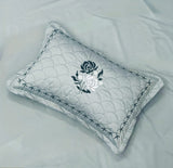 Embroidered Bedsheet Set with 2 Quilted Pillow Covers (108 × 108)