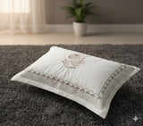 Embroidered Bedsheet Set with 2 Quilted Pillow Covers (108 × 108)