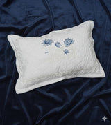 Embroidered Bedsheet Set with 2 Quilted Pillow Covers (108 × 108)