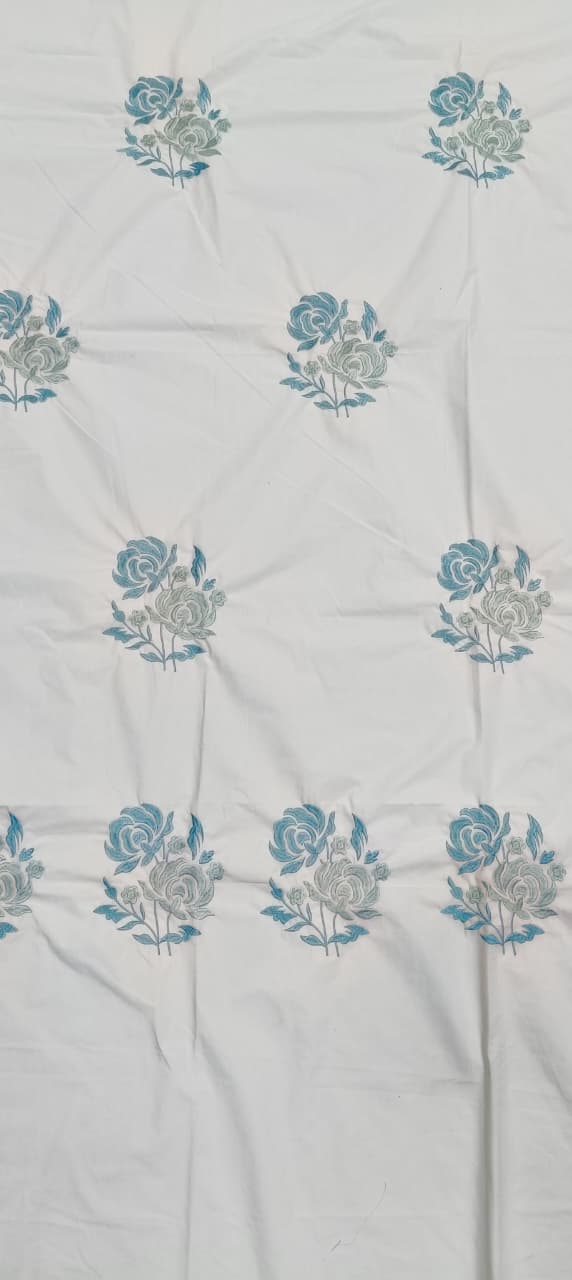 Embroidered Bedsheet Set with 2 Quilted Pillow Covers (108 × 108)