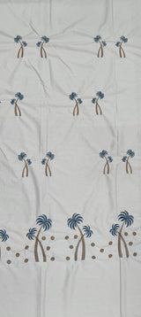 Embroidered Bedsheet Set with 2 Quilted Pillow Covers (108 × 108)